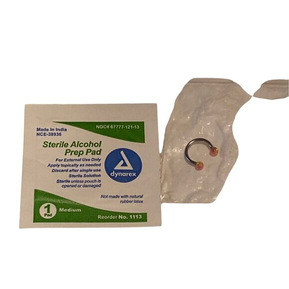 316L Surgical Steel Internally Threaded Horseshoe Barbell with Synthetic Opal - Picture 2 of 5